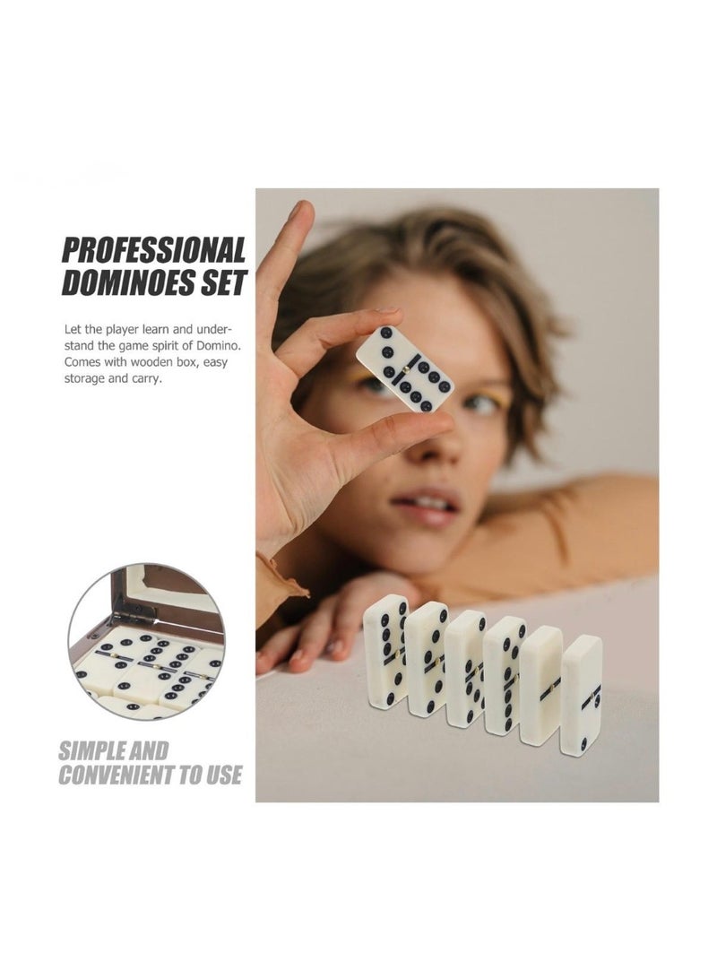 Toyland 28 PCS-Traditional Wooden Domino Game Set with Stylish Storage Case for Adults and Kids-Red - Image 4